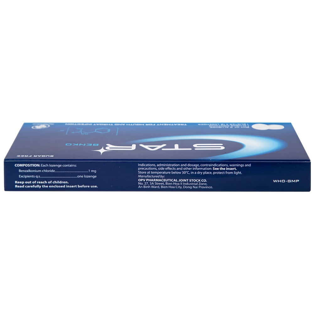 Hình ảnh Viên ngậm Star Benko OPV điều trị nhiễm khuẩn miệng, họng (2 vỉ x 12 viên)