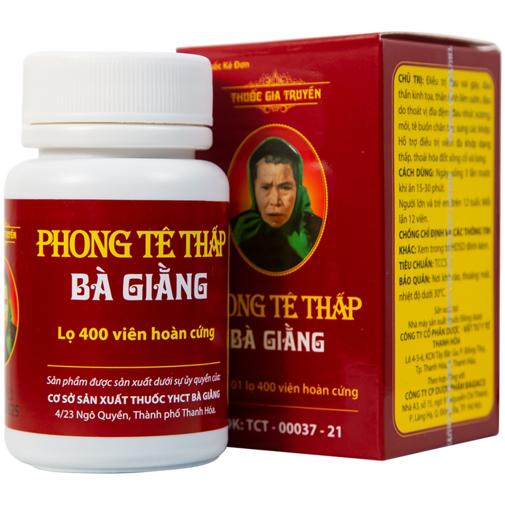 Hình ảnh Thuốc Phong Tê Thấp Bà Giằng điều trị đau vai gáy, đau thần kinh tọa (400 viên)