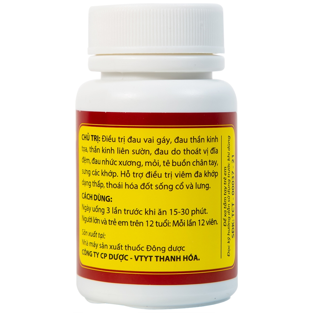 Hình ảnh Thuốc Phong Tê Thấp Bà Giằng điều trị đau vai gáy, đau thần kinh tọa (400 viên)