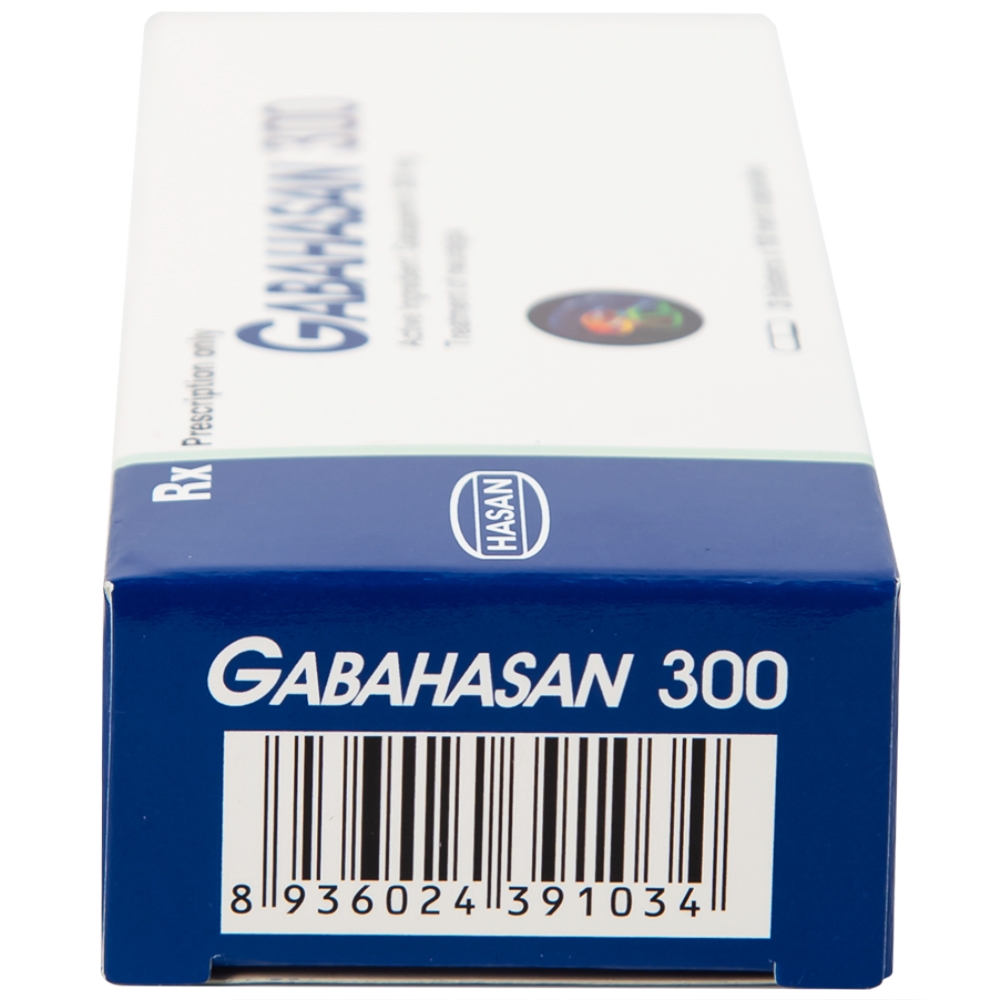 Hình ảnh Thuốc Gabahasan 300 Hasan điều trị hỗ trợ trong động kinh cục bộ, đau viêm dây thần kinh ngoại biên (3 vỉ x 10 viên)