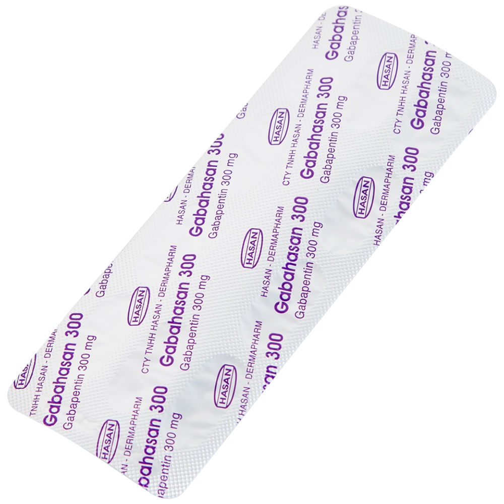 Hình ảnh Thuốc Gabahasan 300 Hasan điều trị hỗ trợ trong động kinh cục bộ, đau viêm dây thần kinh ngoại biên (3 vỉ x 10 viên)