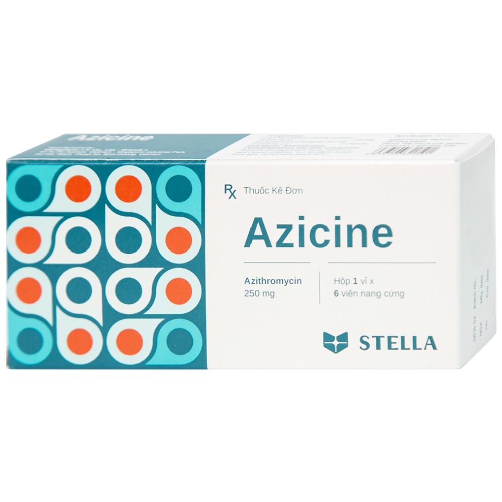 Hình ảnh Thuốc Azicine 250mg Stella điều trị nhiễm khuẩn (1 vỉ x 6 viên)