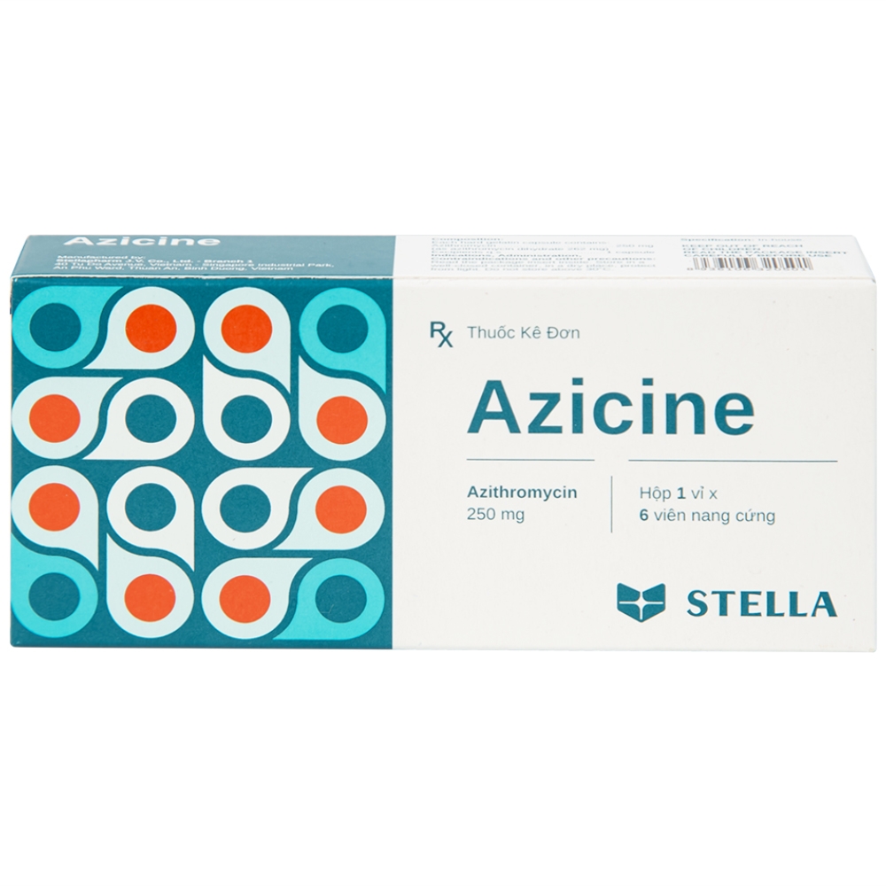 Hình ảnh Thuốc Azicine 250mg Stella điều trị nhiễm khuẩn (1 vỉ x 6 viên)