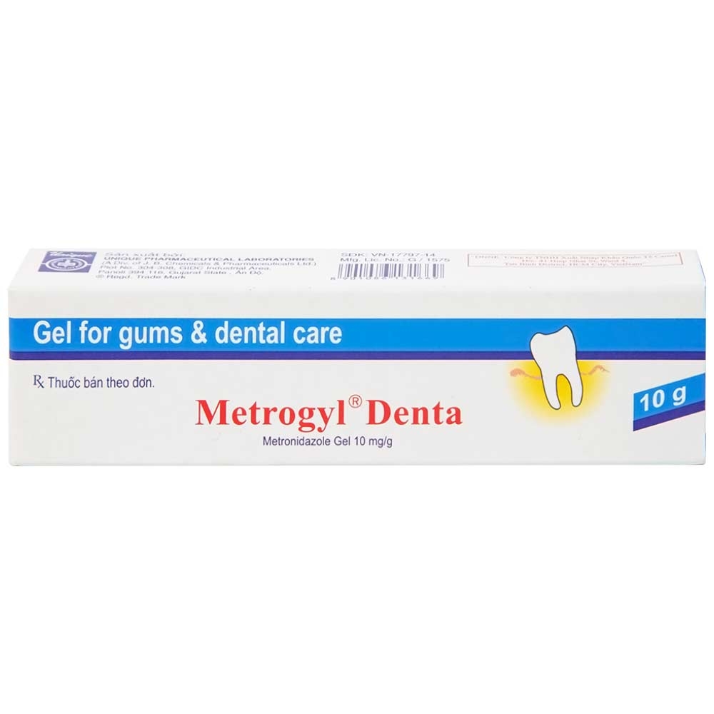 Hình ảnh Gel bôi nha khoa Metrogyl Denta Unique Pharma điều trị các bệnh nha chu mãn tính (10g)