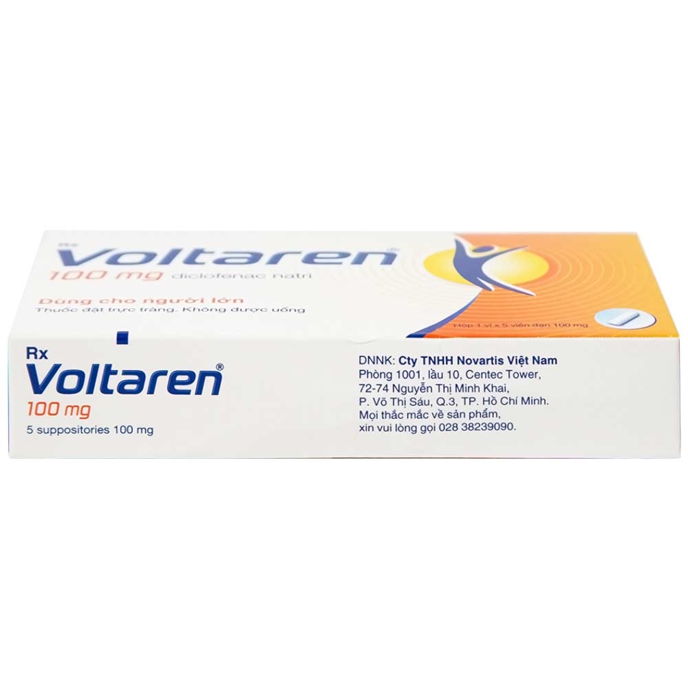 Hình ảnh Viên đặt Voltaren 100mg Novartis điều trị viêm và thoái hóa của bệnh thấp khớp (1 vỉ x 5 viên)