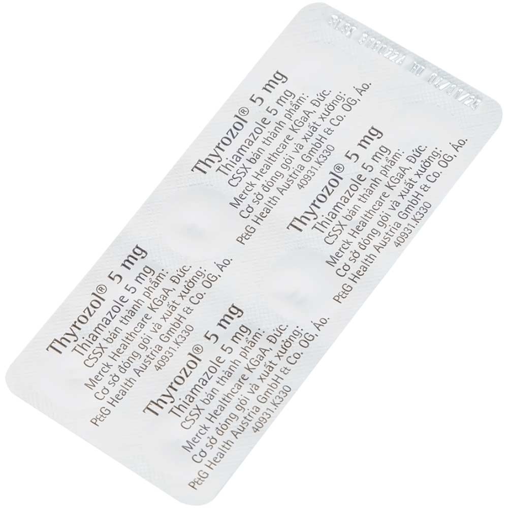Hình ảnh Thuốc Thyrozol 5mg Merck điều trị cường giáp (10 vỉ x 10 viên)