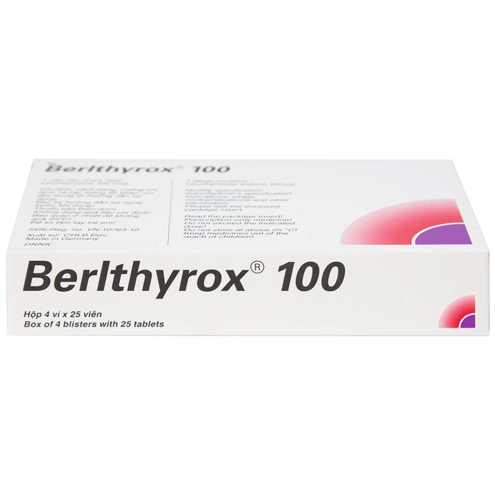 Hình ảnh Thuốc Berlthyrox 100 Menarini điều trị thiểu năng tuyến giáp (4 vỉ x 25 viên)