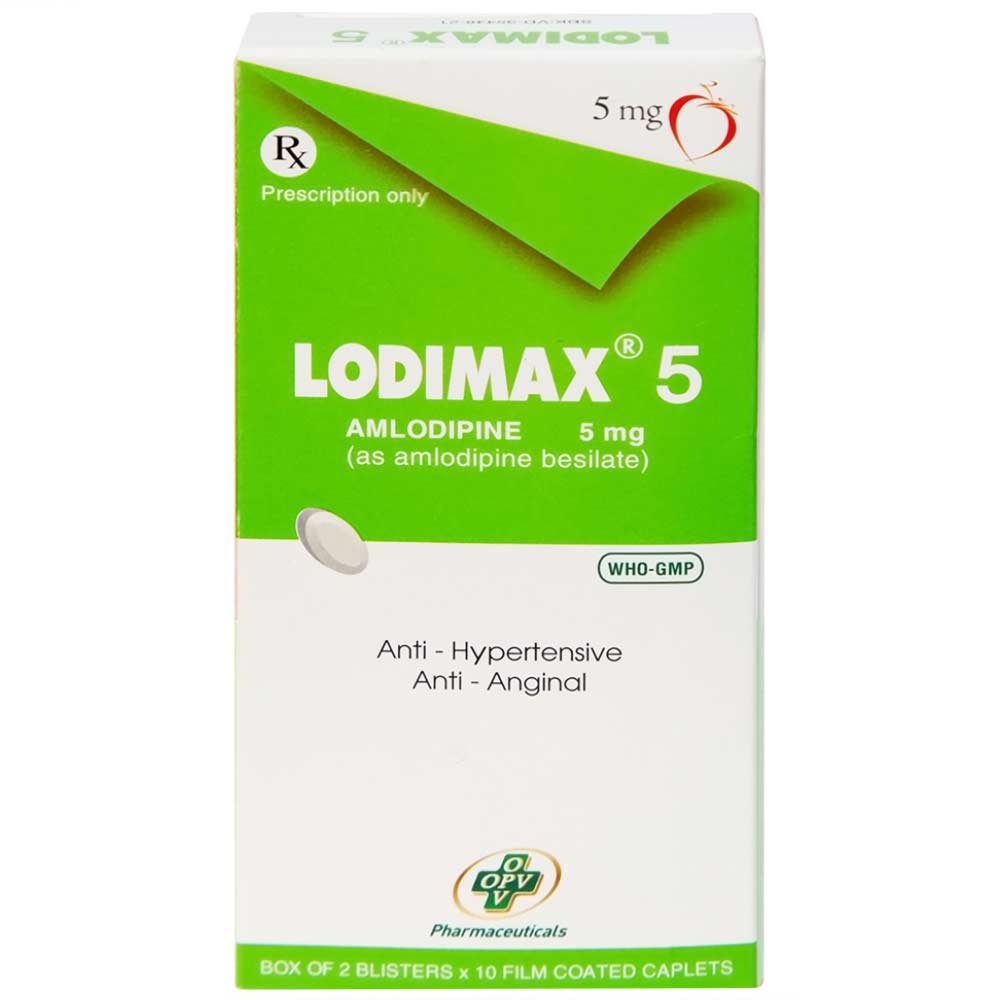 Hình ảnh Viên nén Lodimax 5 OPV Pharma chống tăng huyết áp, đau thắt ngực (2 vỉ x 10 viên) 