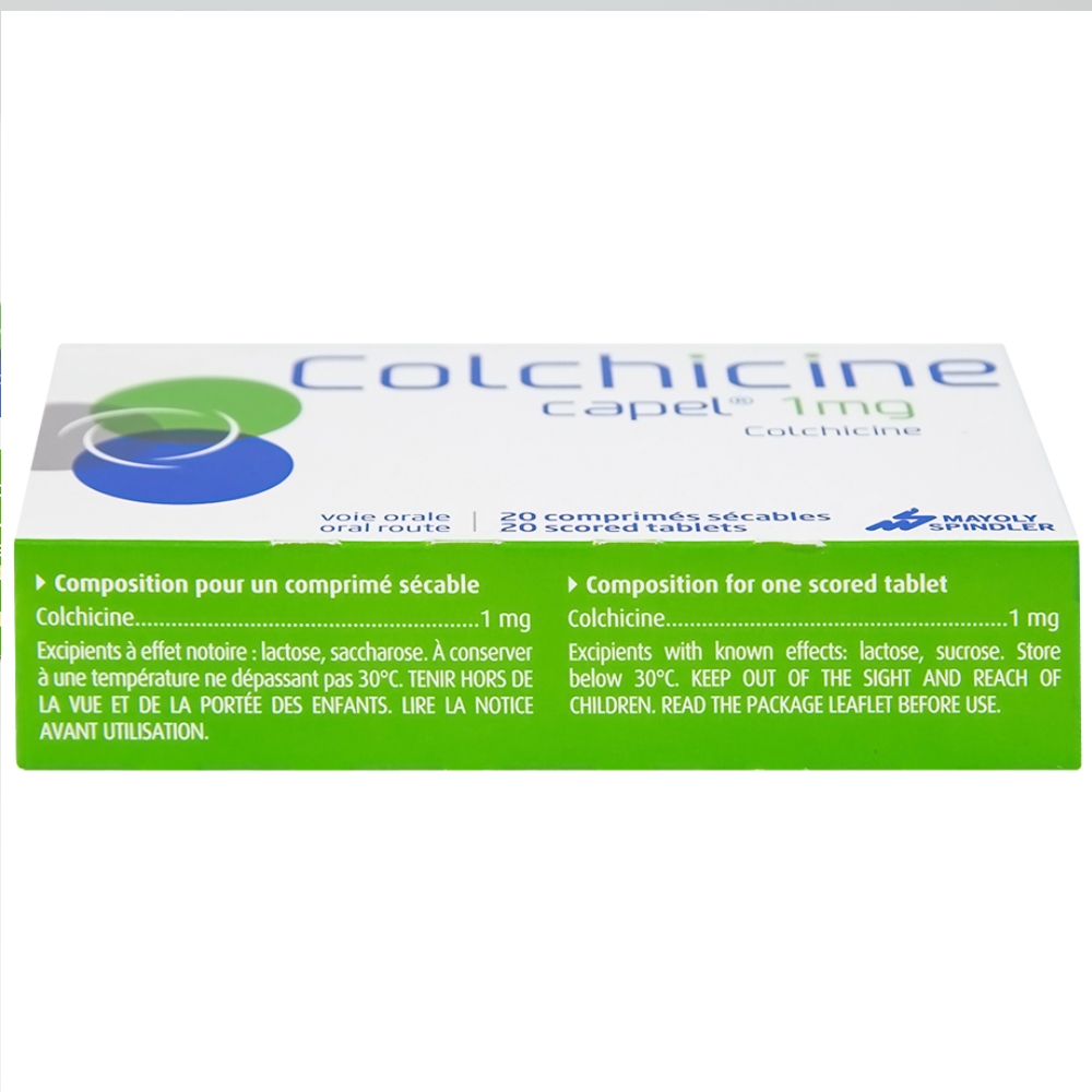 Hình ảnh Thuốc Colchicine Capel 1mg Mayoly Spindler phòng ngừa và điều trị cơn gút cấp (20 viên)