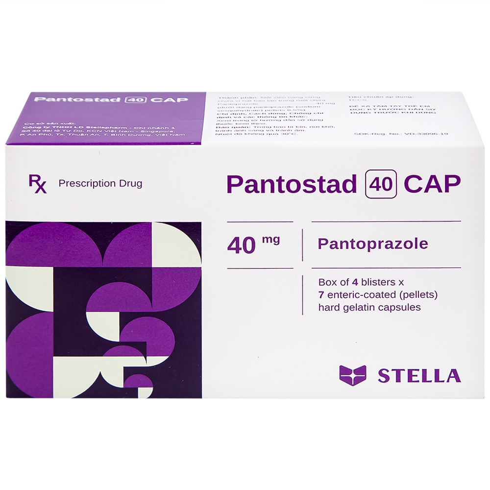 Hình ảnh Thuốc Pantostad 40 CAP Stella điều trị viêm thực quản (4 vỉ x 7 viên)