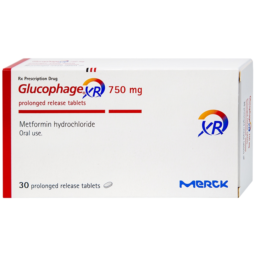 Hình ảnh Thuốc Glucophage XR 750mg Merck điều trị tiểu đường típ 2 (2 vỉ x 15 viên)