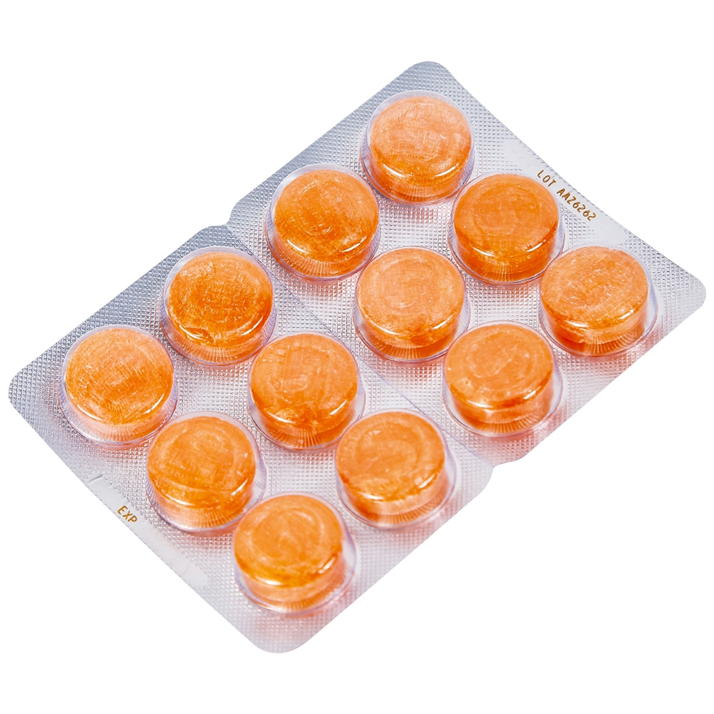 Hình ảnh Viên ngậm Strepsils Orange with Vitamin C Reckitt Benckiser điều trị đau họng (2 vỉ x 12 viên)