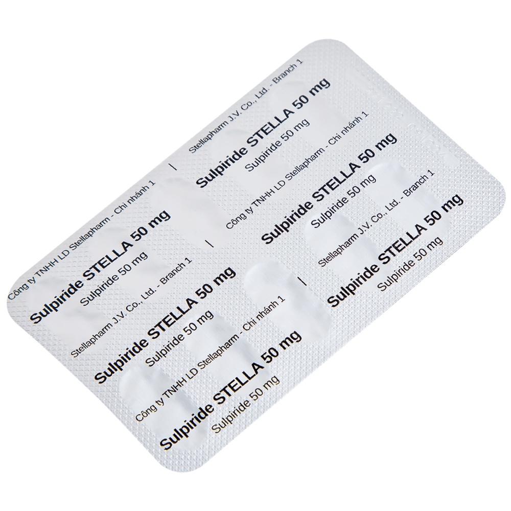Hình ảnh Thuốc Sulpiride Stella 50mg điều trị chứng lo âu (5 vỉ x 10 viên)