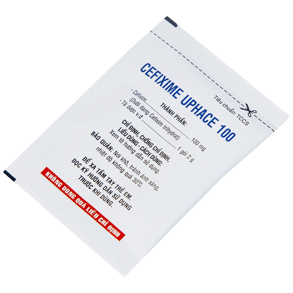Hình ảnh Bột pha hỗn dịch uống Cefixime Uphace 100mg điều trị nhiễm khuẩn (10 gói x 2g)