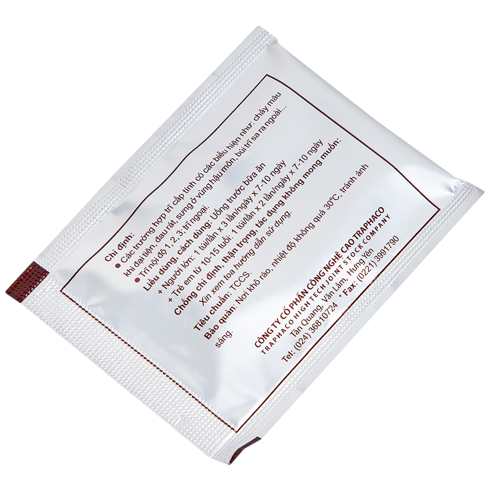 Hình ảnh Thuốc Tottri Traphaco điều trị chảy máu khi đại tiện, đau rát (15 túi x 5g)