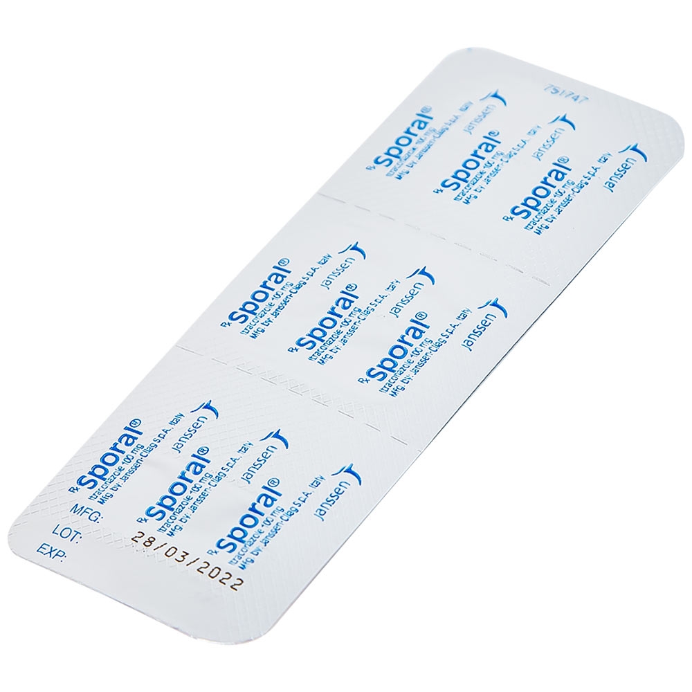 Hình ảnh Thuốc Sporal Janssen điều trị các bệnh nấm phụ khoa, da, toàn thân (1 vỉ x 4 viên)