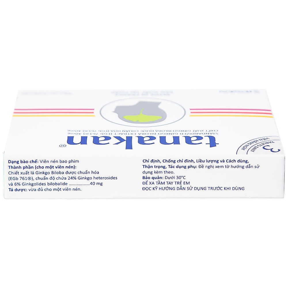 Hình ảnh Thuốc Tanakan Ipsen điều trị triệu chứng rối loạn nhận thức ở người lớn tuổi (2 vỉ x 15 viên)