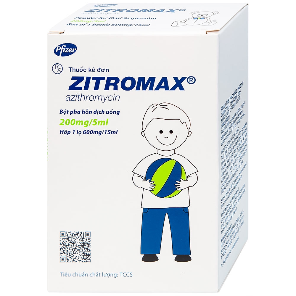 Hình ảnh Bột pha hỗn dịch uống Zitromax 200mg/5ml Pfizer điều trị các chứng nhiễm khuẩn (15ml)