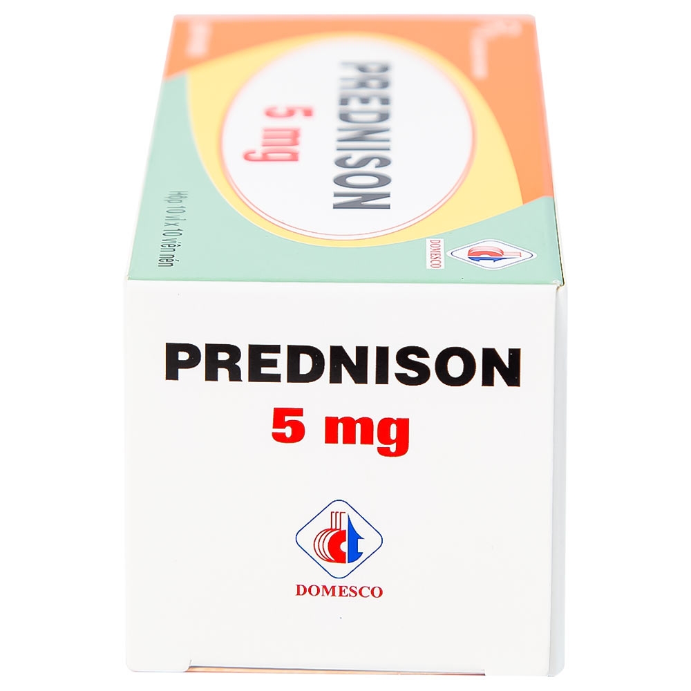 Hình ảnh Thuốc Prednison 5mg Domesco điều trị viêm khớp dạng thấp (10 vỉ x 10 viên)