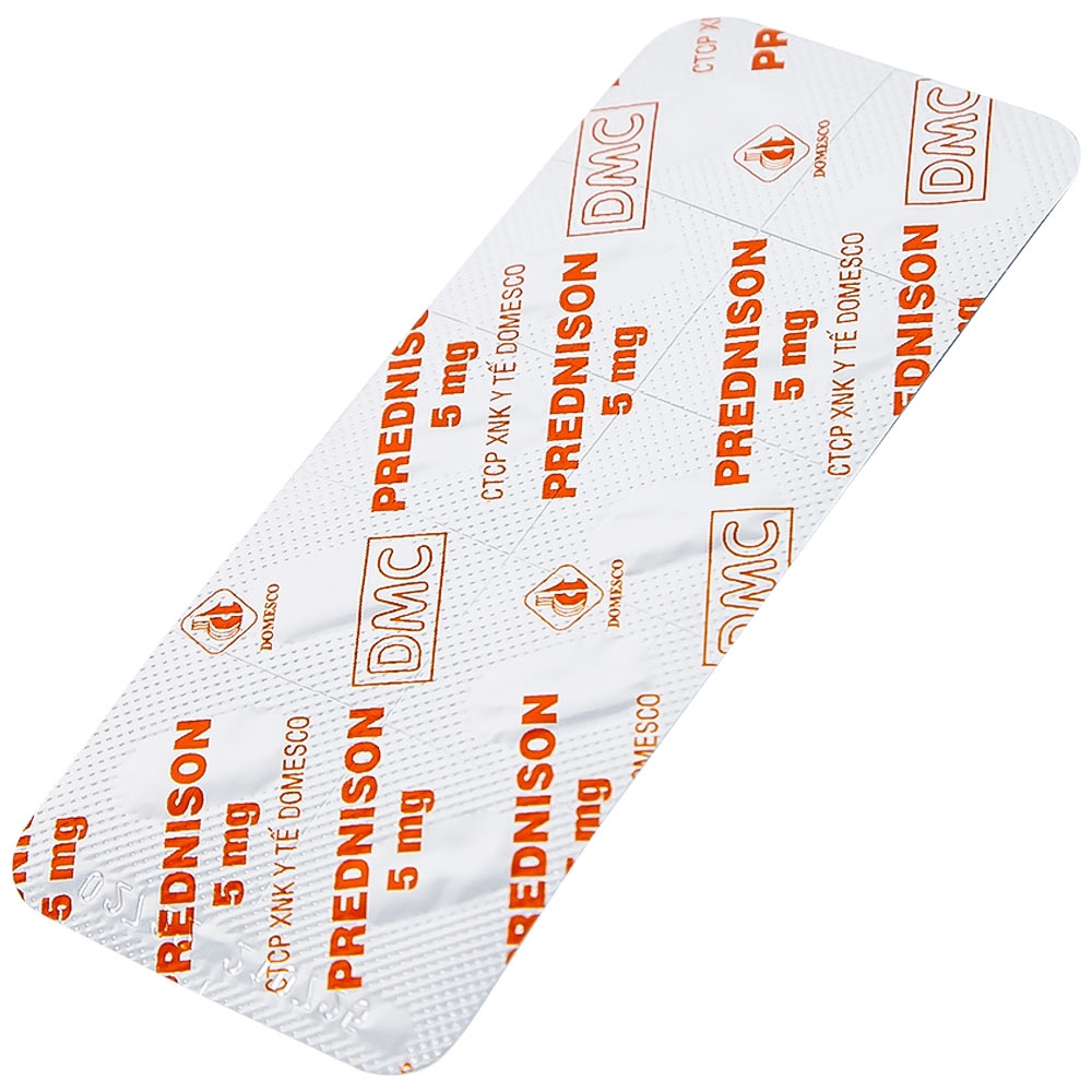 Hình ảnh Thuốc Prednison 5mg Domesco điều trị viêm khớp dạng thấp (10 vỉ x 10 viên)