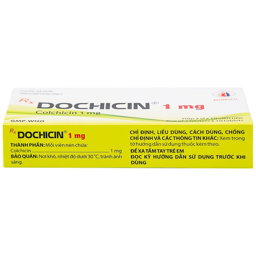 Hình ảnh Thuốc Dochicin 1mg Domesco điều trị bệnh gút cấp tính (20 viên)