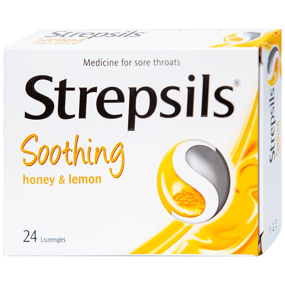 Hình ảnh Viên ngậm Strepsils Soothing mật ong & chanh giảm đau họng (2 vỉ x 12 viên)