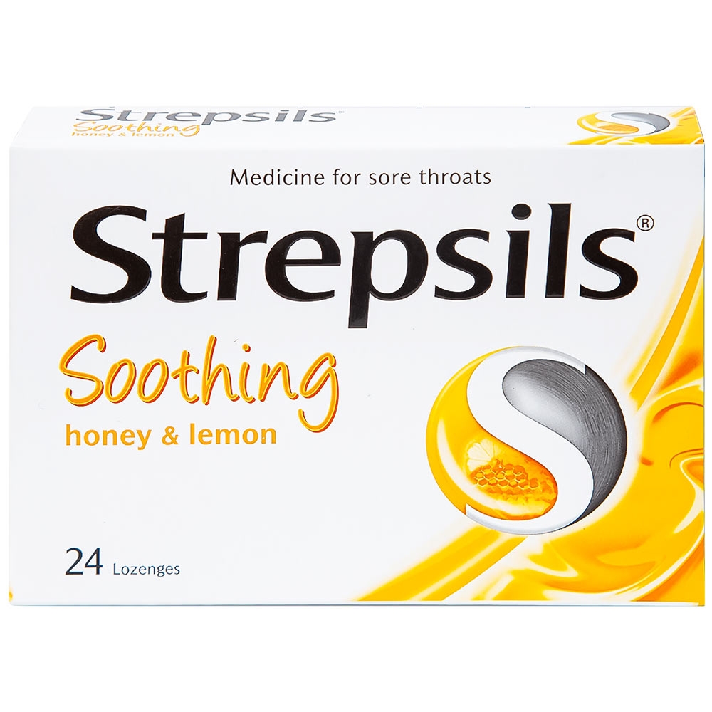 Hình ảnh Viên ngậm Strepsils Soothing mật ong & chanh giảm đau họng (2 vỉ x 12 viên)