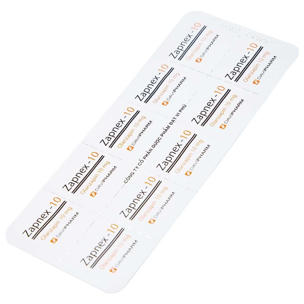 Hình ảnh Thuốc Zapnex-10 DaviPharm điều trị tâm thần phân liệt (3 vỉ x 10 viên)