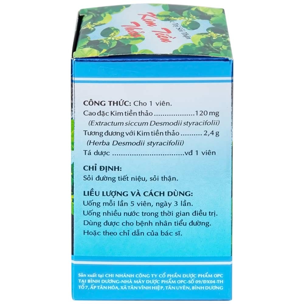 Hình ảnh Thuốc trị sỏi thận Kim Tiền Thảo OPC hỗ trợ điều trị sỏi đường tiết niệu, sỏi thận (100 viên)