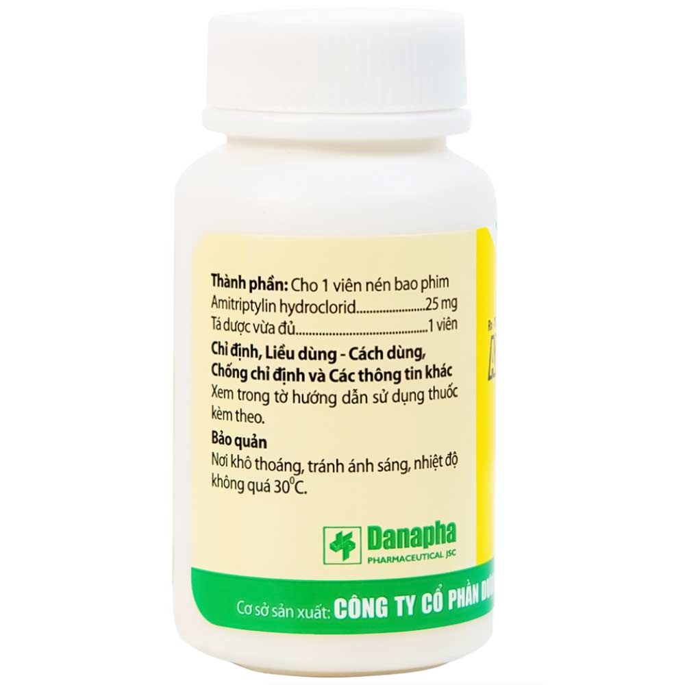 Hình ảnh Thuốc Amitriptylin 25mg Danapha điều trị trầm cảm (100 viên)