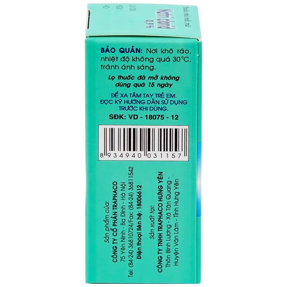 Hình ảnh Thuốc nhỏ mắt, mũi Natri Clorid 0,9% Traphaco giảm nghẹt mũi, chảy mũi, viêm mũi dị ứng (10ml)