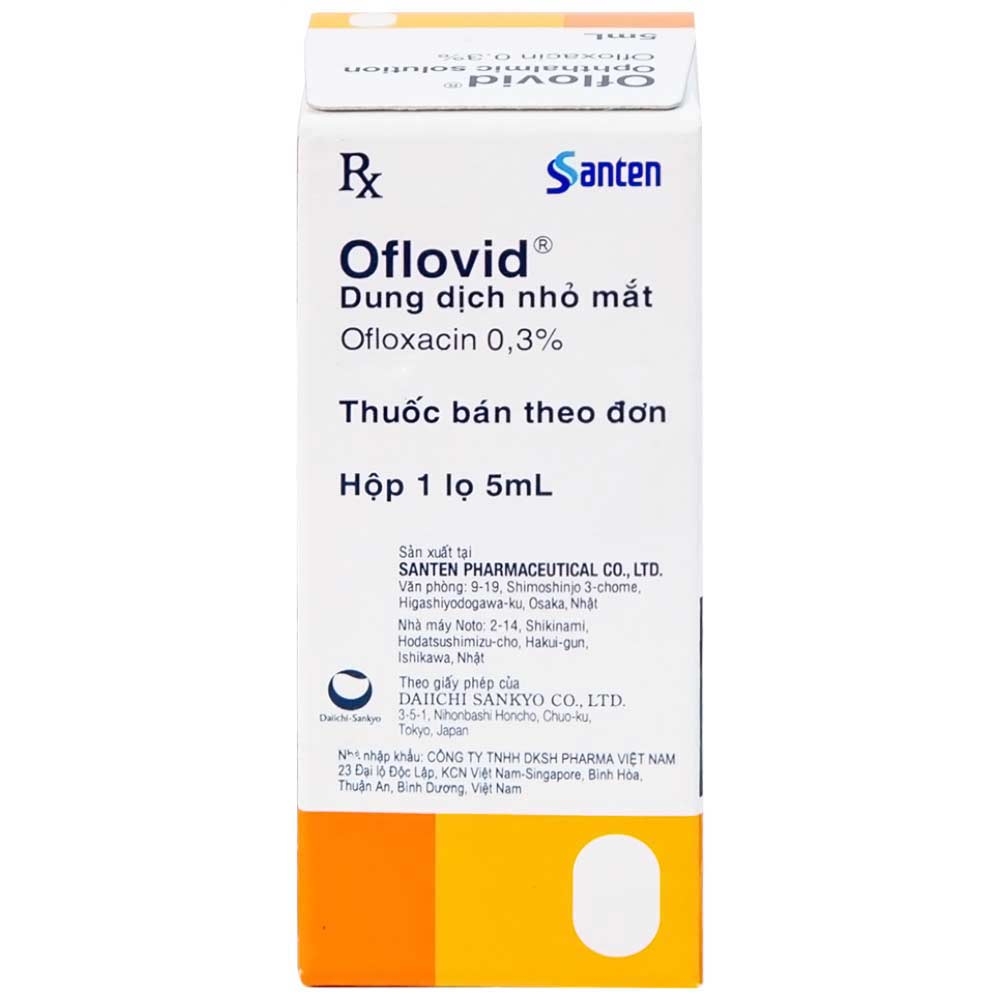 Hình ảnh Thuốc nhỏ mắt Oflovid Santen điều trị viêm bờ mi, viêm túi lệ, lẹo, viêm kết mạc, viêm sụn mi (5ml)