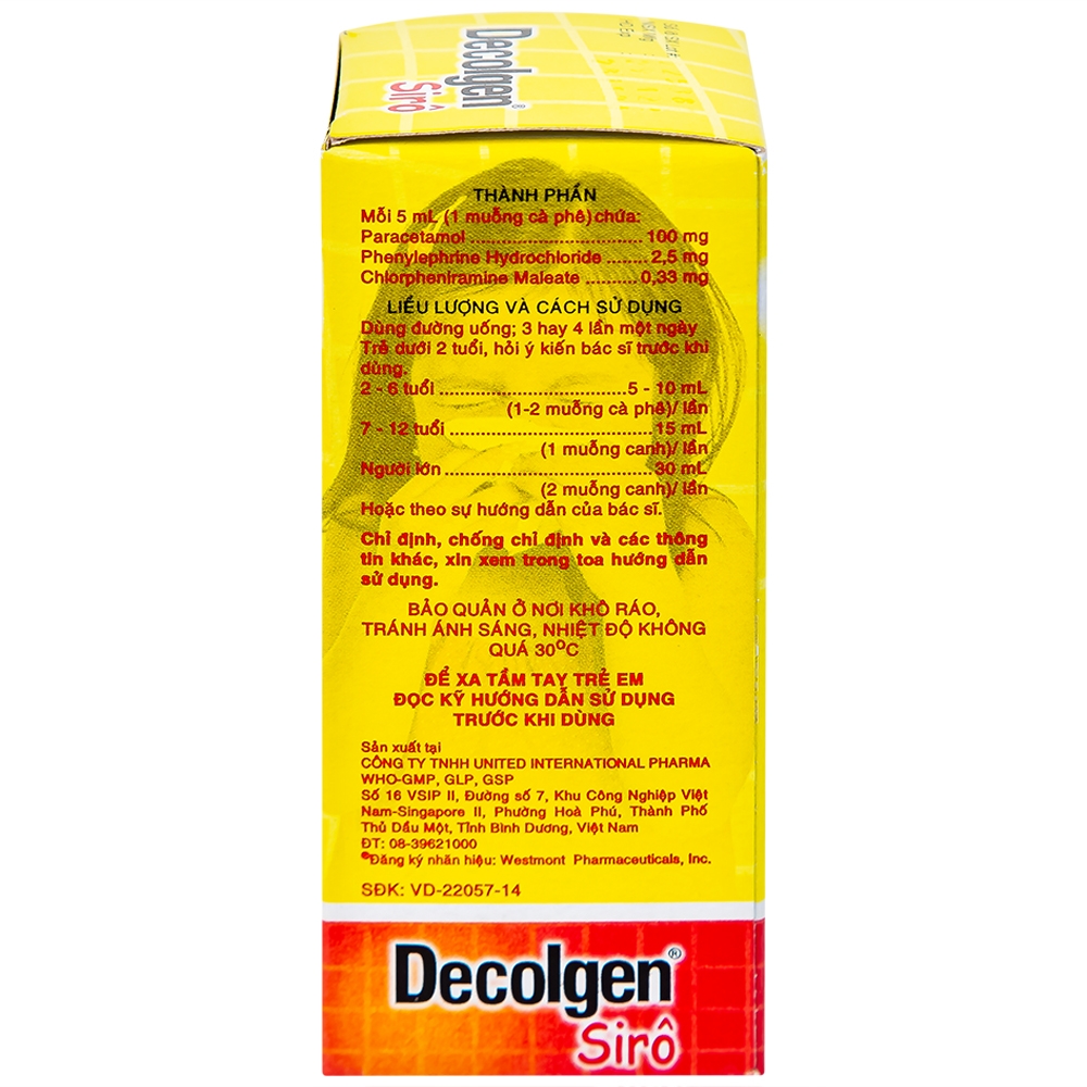Hình ảnh Siro Decolgen Untied điều trị các triệu chứng cảm thông thường, viêm mũi dị ứng (60ml)
