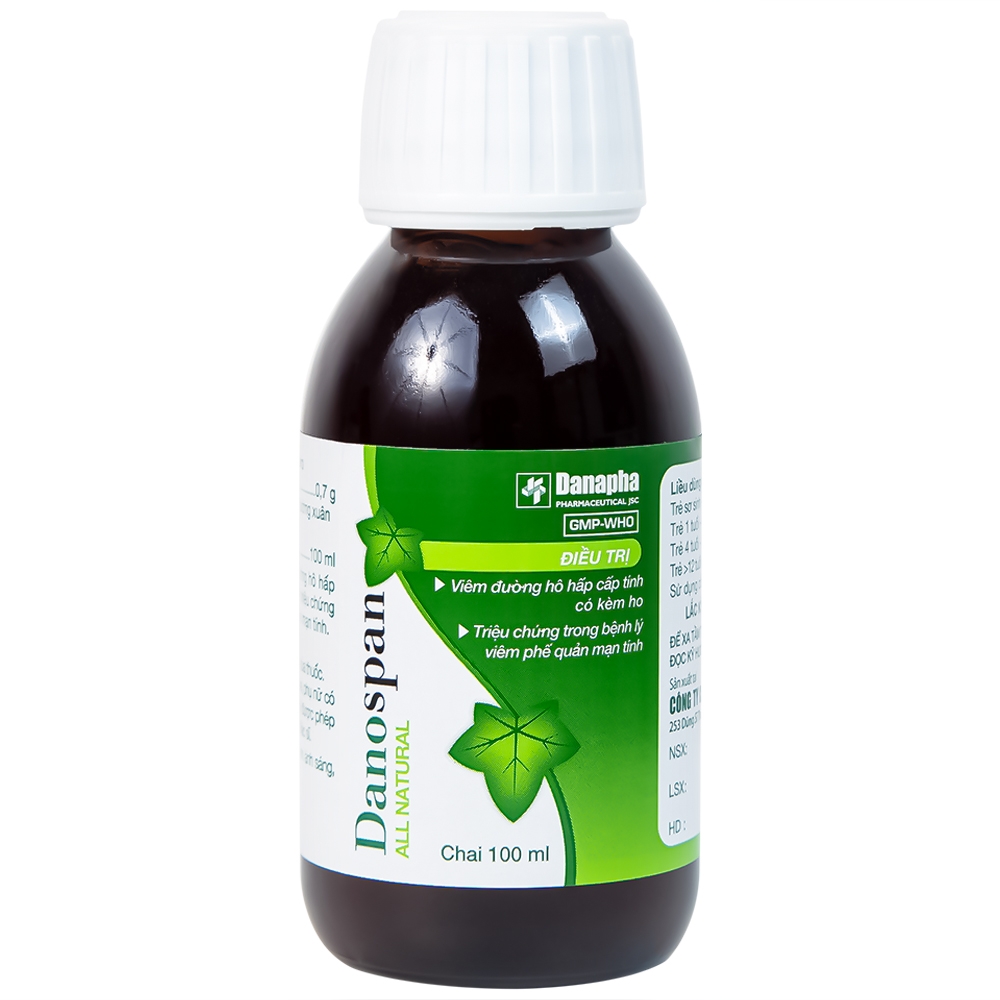 Hình ảnh Dung dịch Danospan Danapha điều trị viêm đường hô hấp cấp tính có kèm ho (100ml)