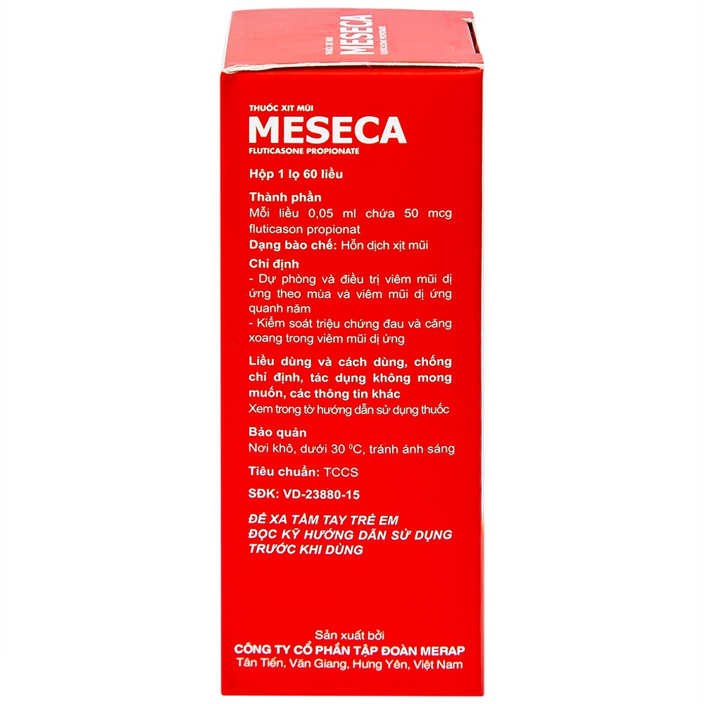 Hình ảnh Thuốc xịt mũi Meseca Merap điều trị và dự phòng viêm mũi dị ứng (60 liều)
