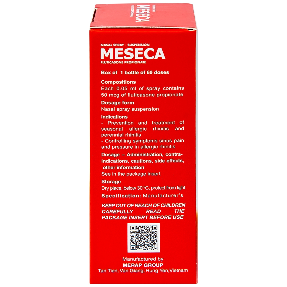 Hình ảnh Thuốc xịt mũi Meseca Merap điều trị và dự phòng viêm mũi dị ứng (60 liều)