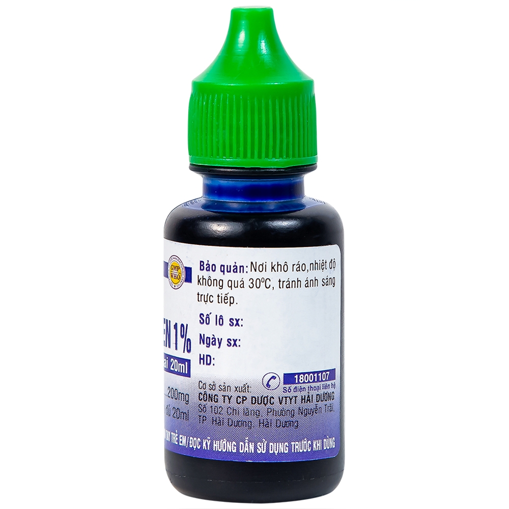 Hình ảnh Dung dịch Xanh Methylen 1% Hải Dương sát khuẩn, điều trị viêm da mủ (20ml)