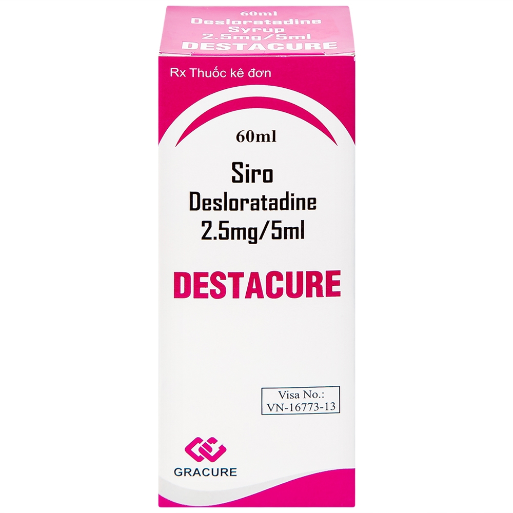 Hình ảnh Siro Destacure 2.5mg/5ml Gracure điều trị viêm mũi dị ứng theo mùa và lâu năm, mày đay tự phát mãn tính (60ml)