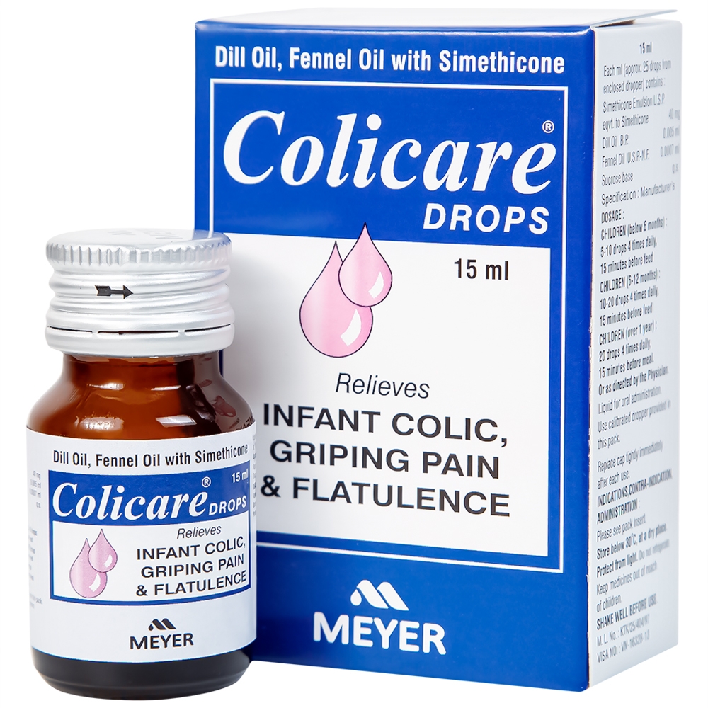 Hình ảnh Nhũ tương Colicare Meyer điều trị các triệu chứng đầy bụng, chướng bụng (15ml)