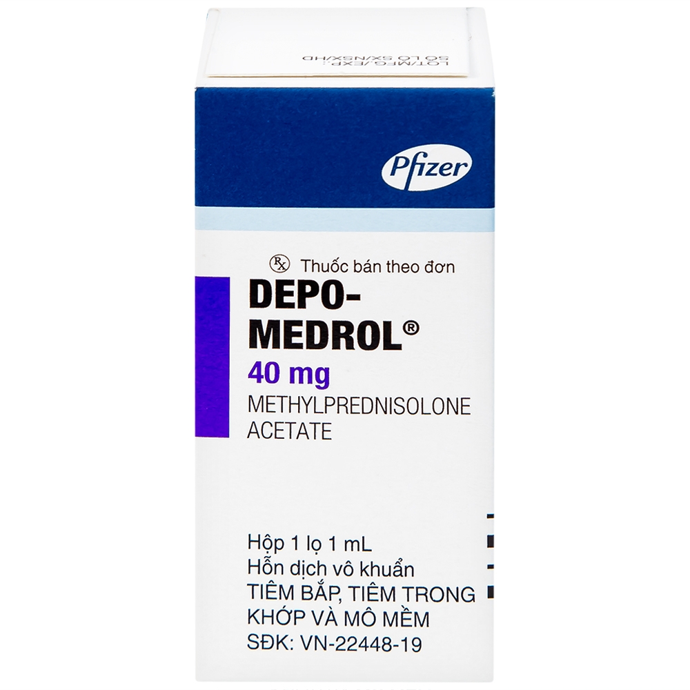 Hình ảnh Thuốc tiêm Depo Medrol 40mg Pfizer chống viêm và điều trị các rối loạn về máu, ung thư (1 lọ x 1ml)