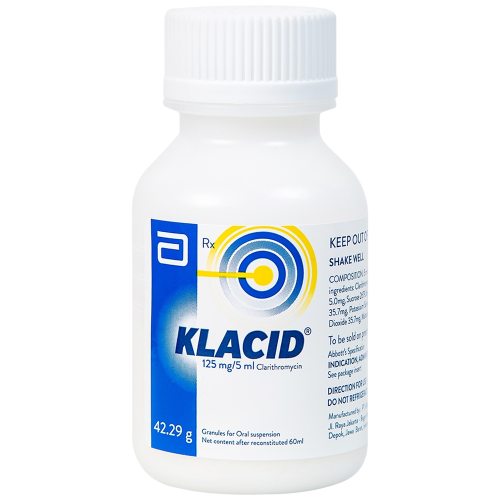 Hình ảnh Cốm pha hỗn dịch uống Klacid 125mg/5ml điều trị nhiễm khuẩn đường hô hấp (60ml)