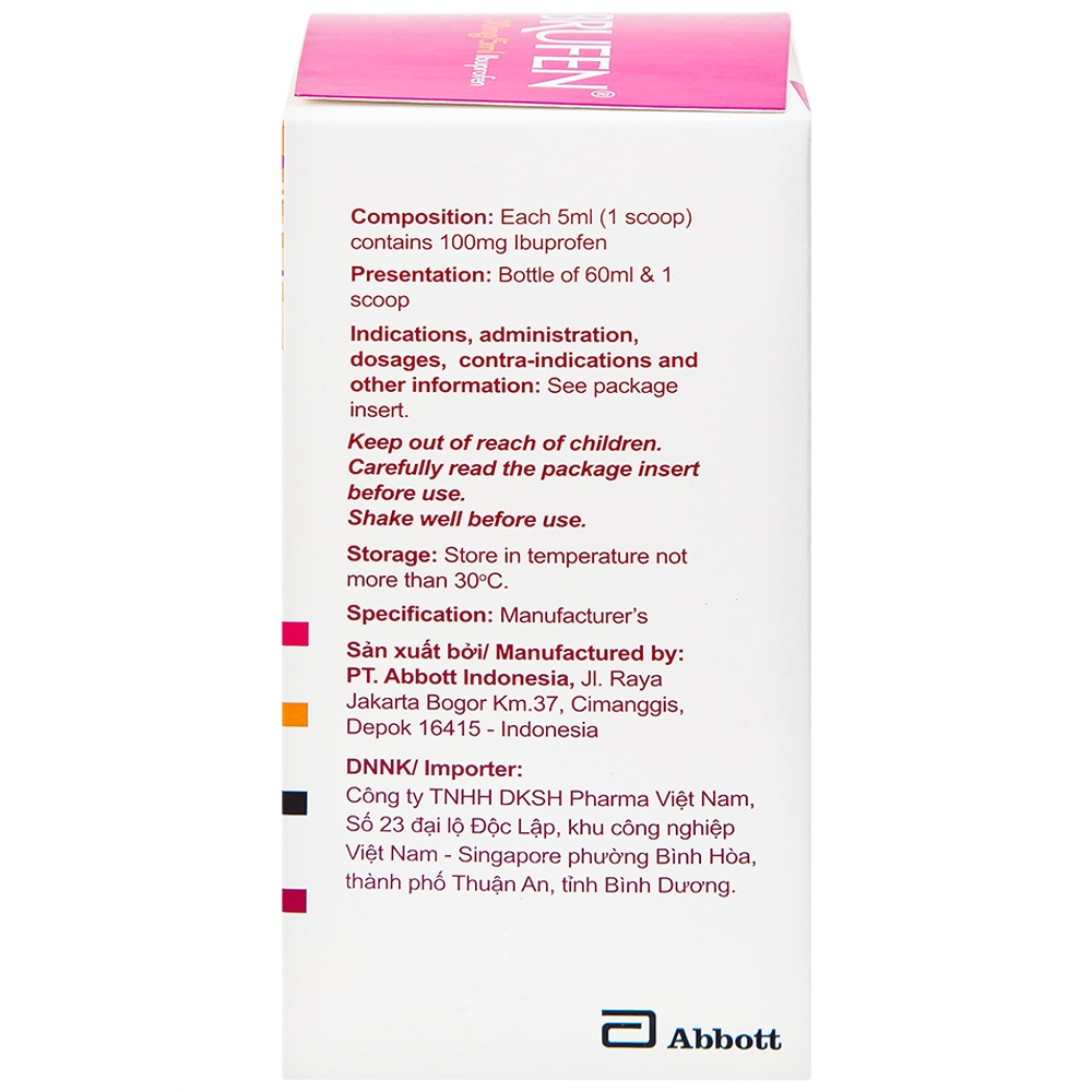 Hình ảnh Hỗn dịch uống Brufen Abbott giảm đau, hạ sốt ở trẻ em (60ml)