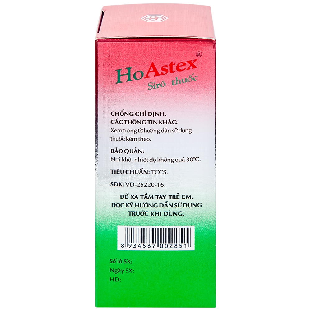 Hình ảnh Siro HoAstex OPC điều trị ho, giảm ho trong viêm họng, viêm phế quản (90ml)