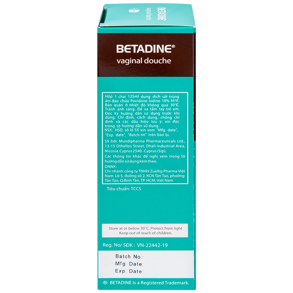 Hình ảnh Dung dịch sát trùng âm đạo Betadine điều trị nhiễm trùng âm đạo (125ml)