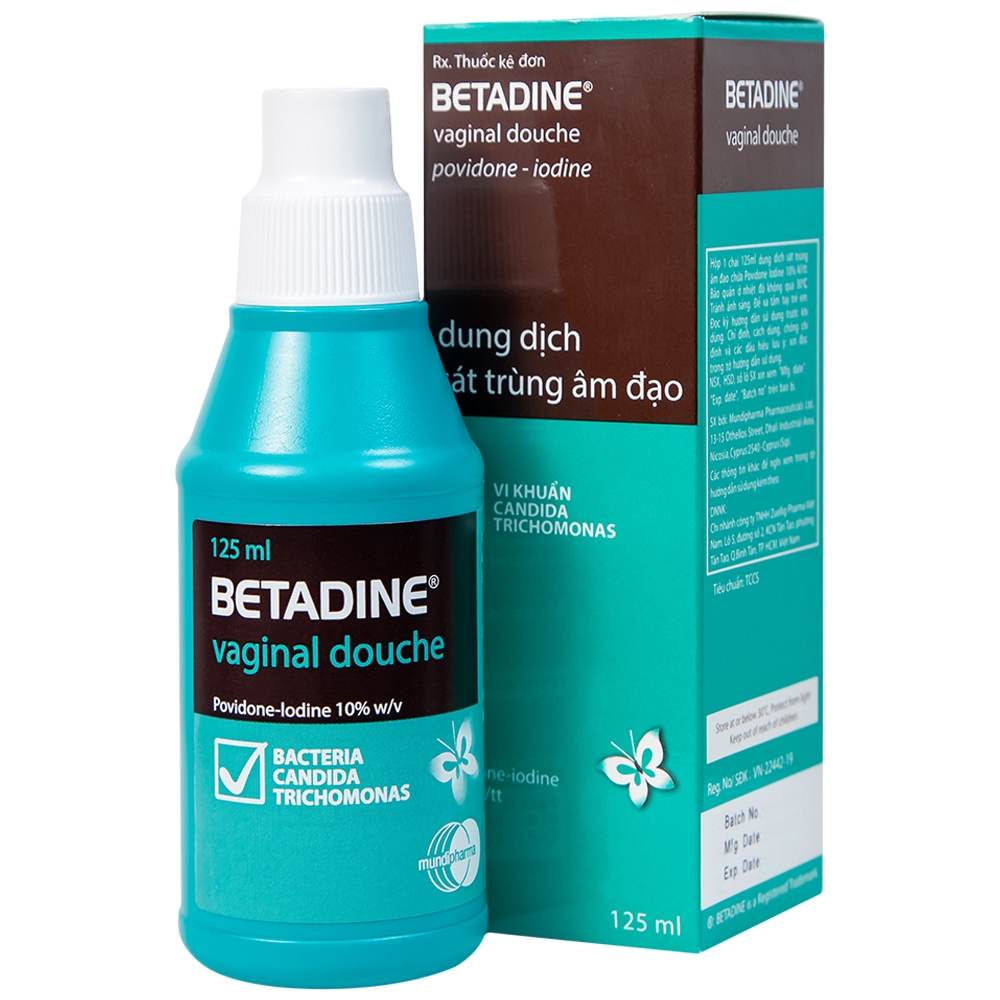 Hình ảnh Dung dịch sát trùng âm đạo Betadine điều trị nhiễm trùng âm đạo (125ml)
