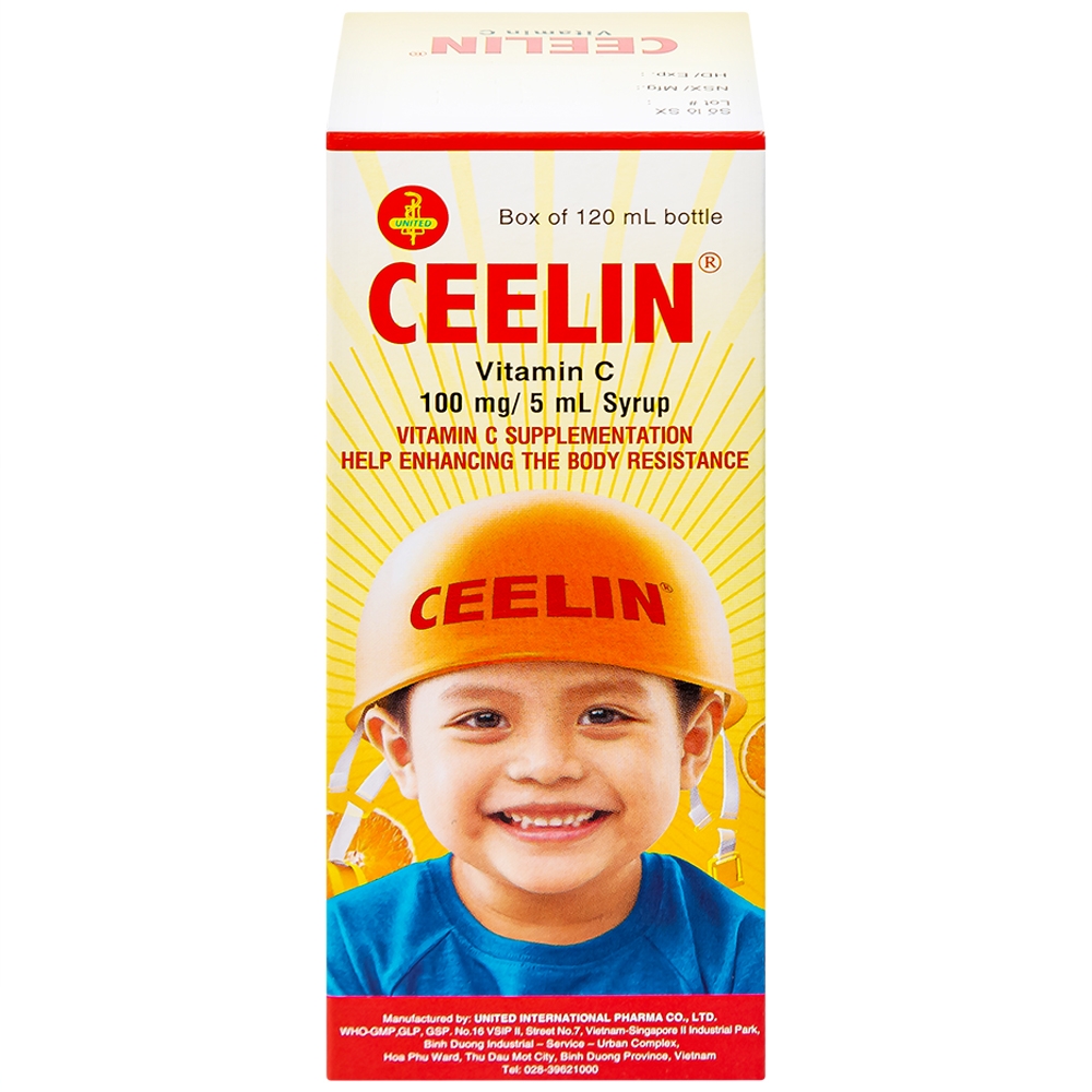 Hình ảnh Siro Ceelin United bổ sung vitamin C, tăng cường sức đề kháng (120ml)