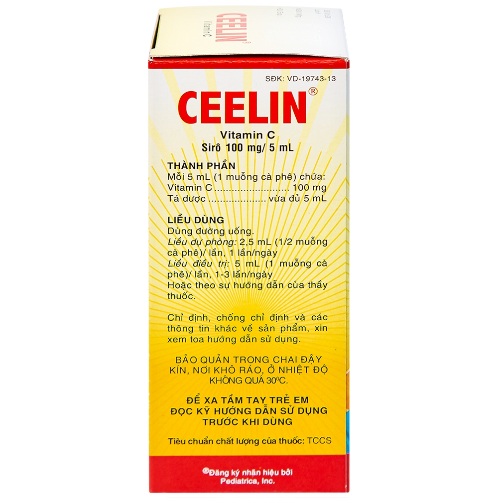 Hình ảnh Siro Ceelin United bổ sung vitamin C, tăng cường sức đề kháng (120ml)