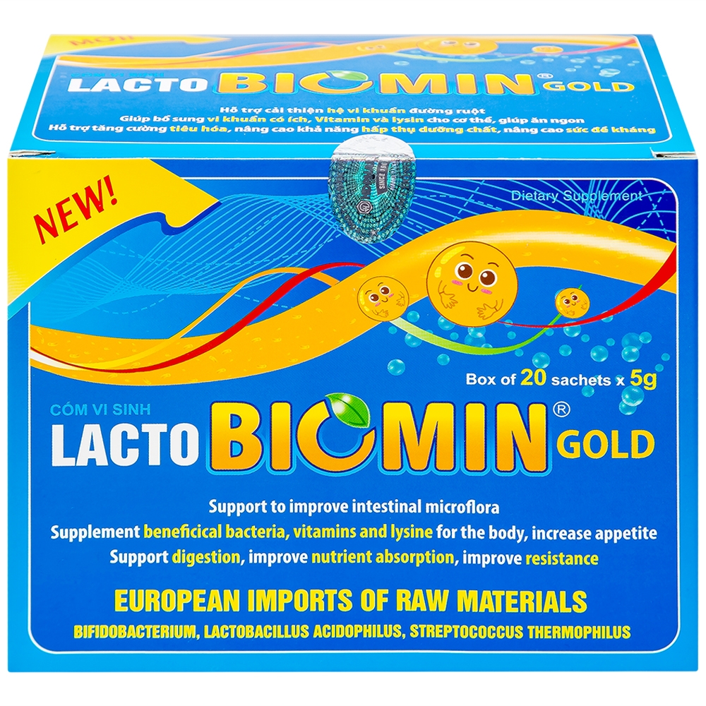 Hình ảnh Cốm Lacto Biomin Gold hỗ trợ cải thiện hệ vi khuẩn đường ruột (20 gói)