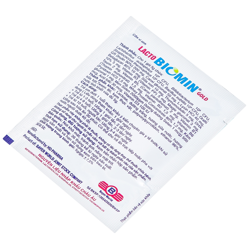 Hình ảnh Cốm Lacto Biomin Gold hỗ trợ cải thiện hệ vi khuẩn đường ruột (20 gói)