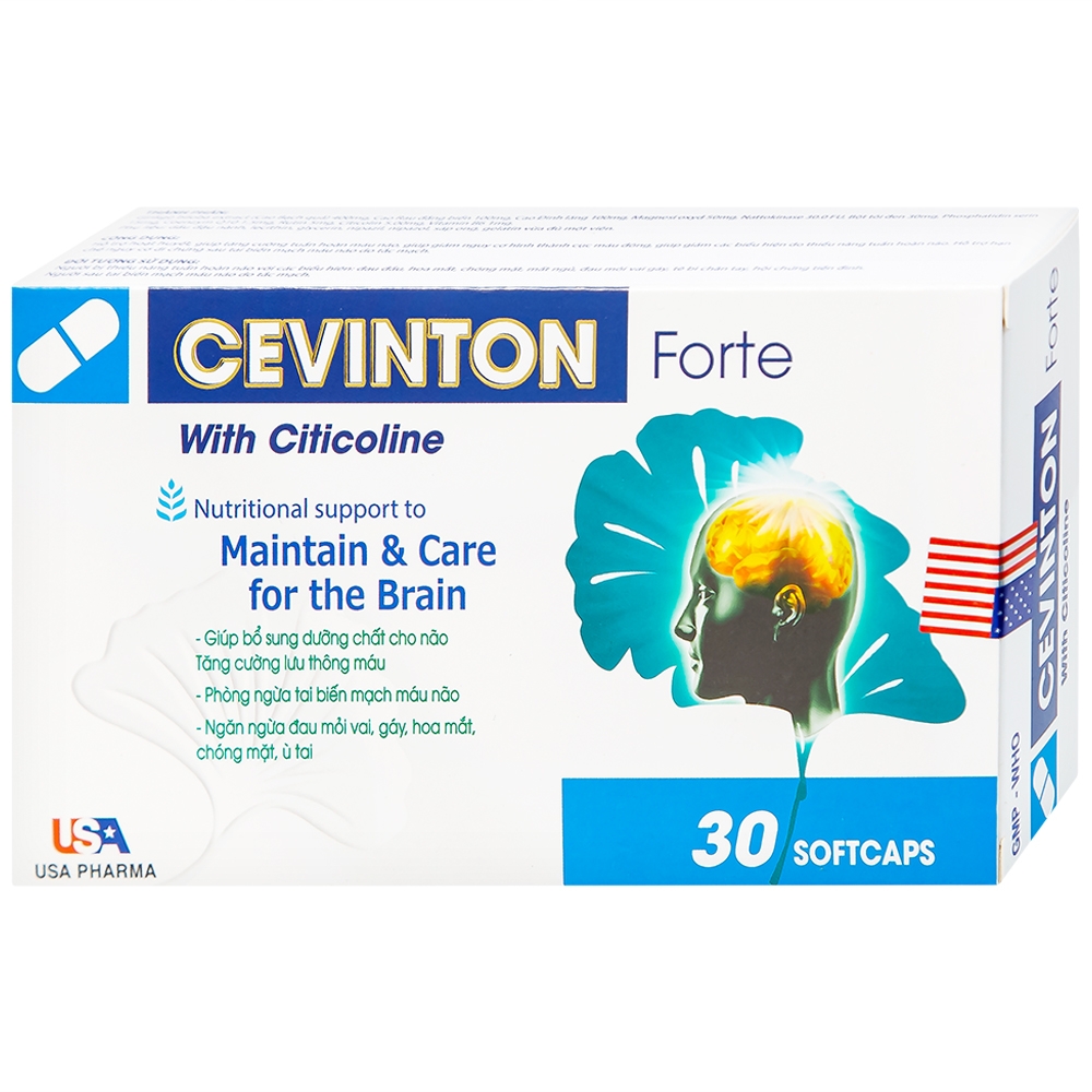 Hình ảnh Viên uống Cevinton Forte giúp bổ sung dưỡng chất cho não, tăng cường lưu thông máu (30 viên)